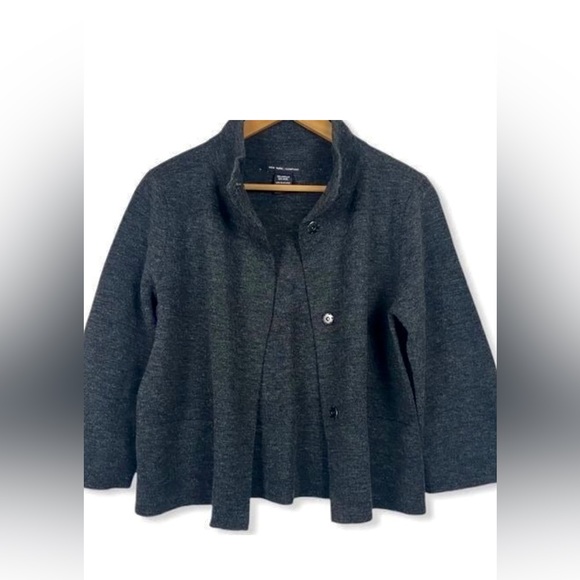 Wool  mixed Cardigan Grey  NY&Co Wool Cardigan Jacket Classic - Picture 16 of 17